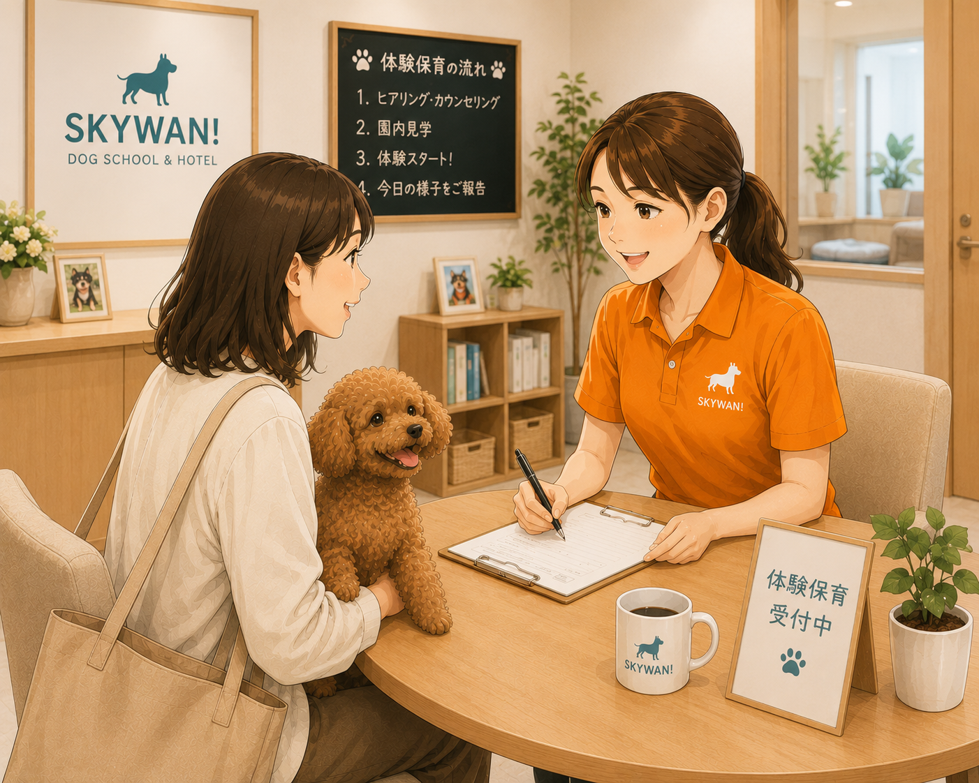 無料体験保育の流れを丁寧にご案内するイメージ